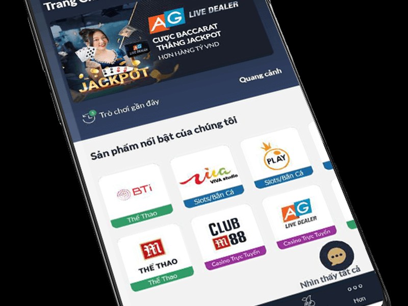 Ứng dụng di động bet188 trên smartphone