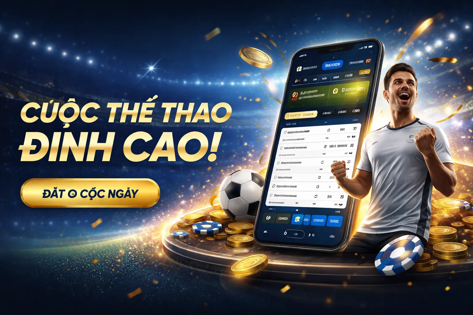 Sân vận động với ánh đèn rực rỡ và người hâm mộ cuồng nhiệt, biểu tượng của cá cược thể thao Bet188